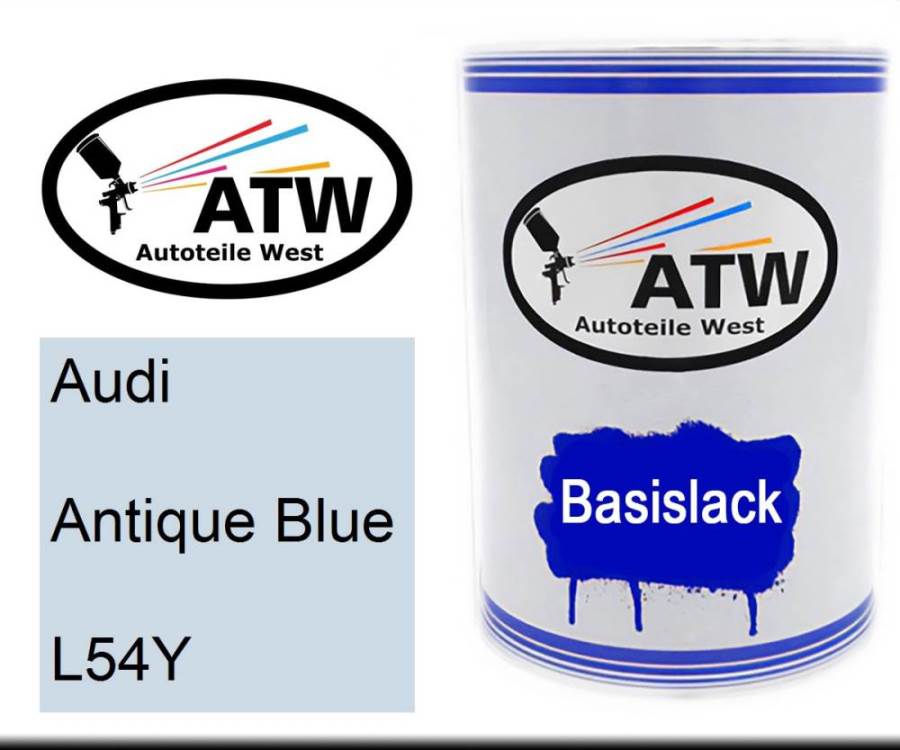 Audi, Antique Blue, L54Y: 500ml Lackdose, von ATW Autoteile West.